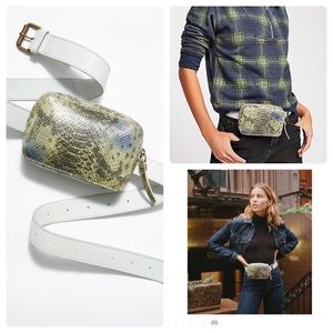 NWT Free People Leather Kelly Croc Belt Bag